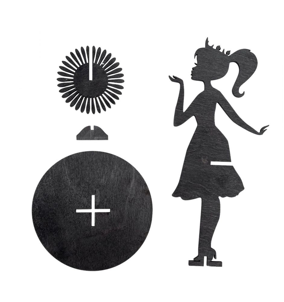 DanDiBo Serviettenhalter Schwarz Vintage aus Holz 28 cm Serviettenständer Mädchen Prinzessin 96397 Freistehständer Tischtuchspender