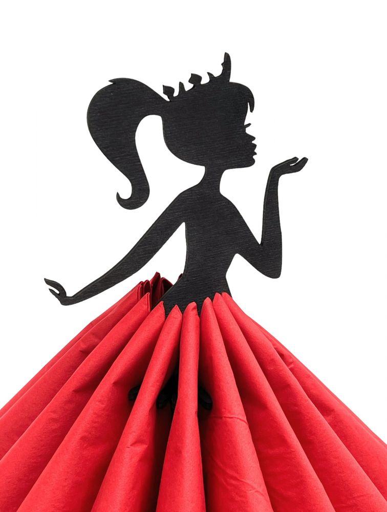 DanDiBo Serviettenhalter Schwarz Vintage aus Holz 28 cm Serviettenständer Mädchen Prinzessin 96397 Freistehständer Tischtuchspender