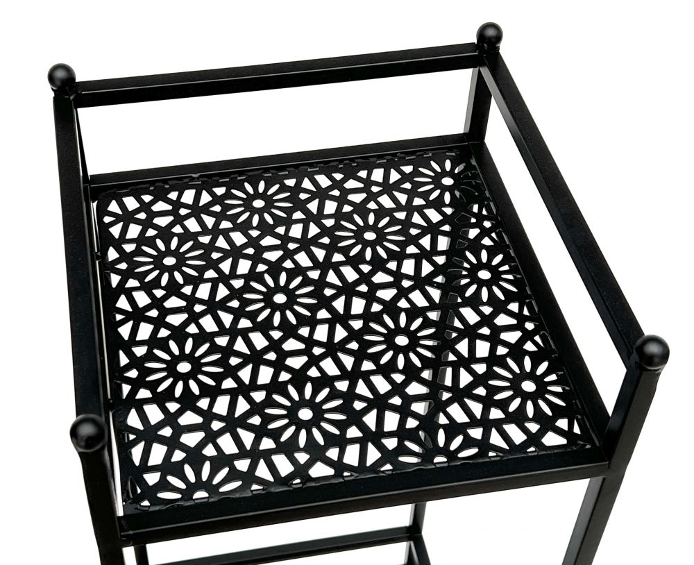 DanDiBo Standregal Schwarz Metall Schmal Stehend 3 Ebenen 110 cm Regal Küche Küchenregal 96485 Metallregal Eisen Modern