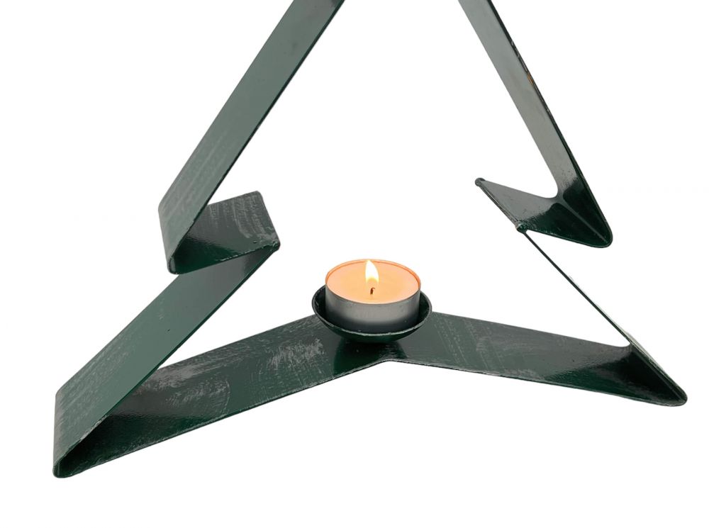 DanDiBo Tannenbaum Grün Metall Stehend Weihnachtsbaum Weihnachtsdeko Deko Weihnachten Kerzenhalter Teelichthalter Winter Modern