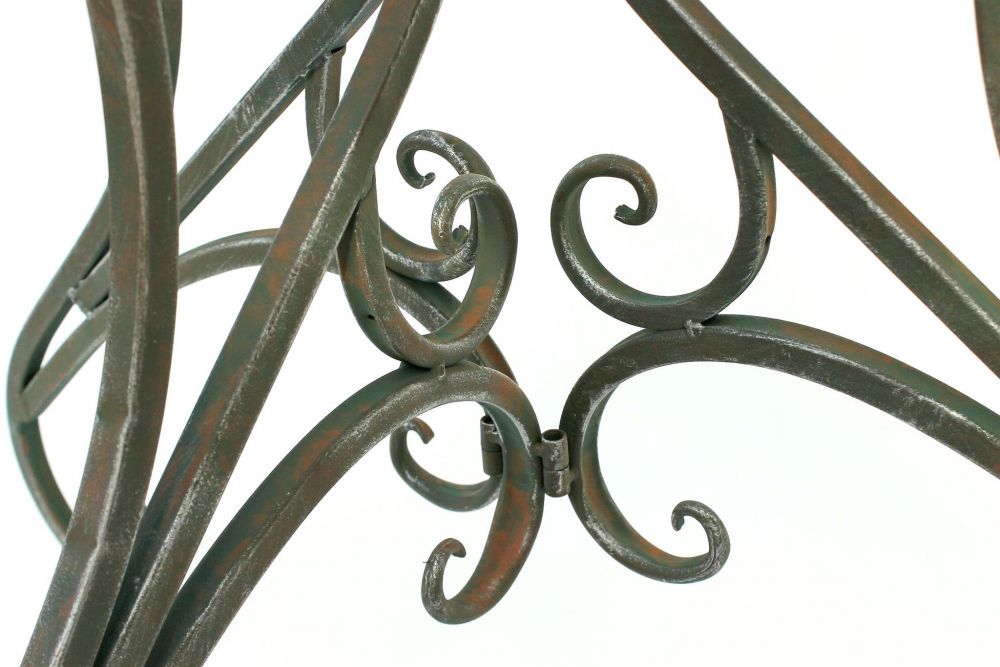 Tisch Halbrund Wandtisch Halbtisch 130434 Beistelltisch aus Metall 90 cm Gartentisch Konsole