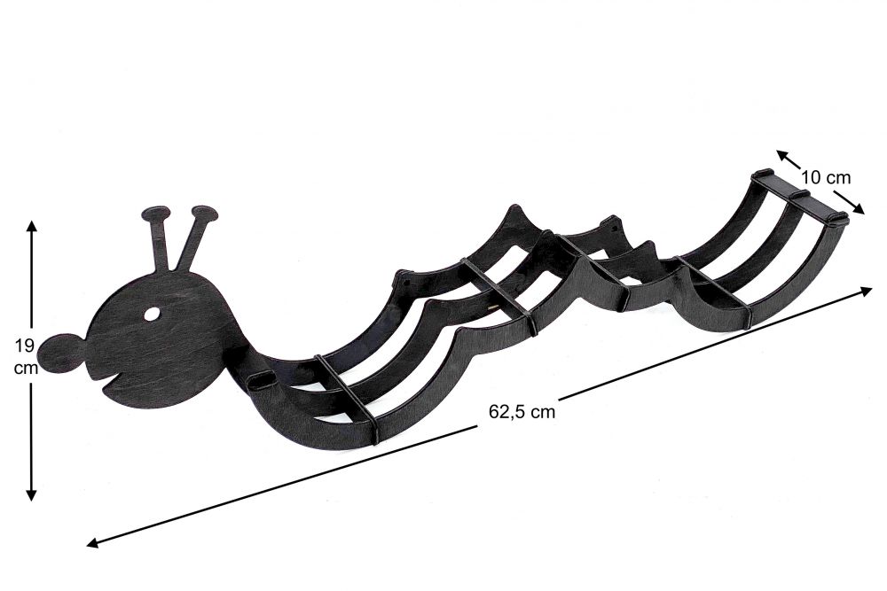 DanDiBo Toilettenpapierhalter Holz Schwarz Raupe Klopapierhalter Wand WC Rollenhalter Ersatzrollenhalter