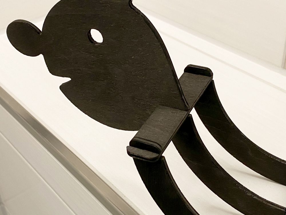 DanDiBo Toilettenpapierhalter Holz Schwarz Raupe Klopapierhalter Wand WC Rollenhalter Ersatzrollenhalter