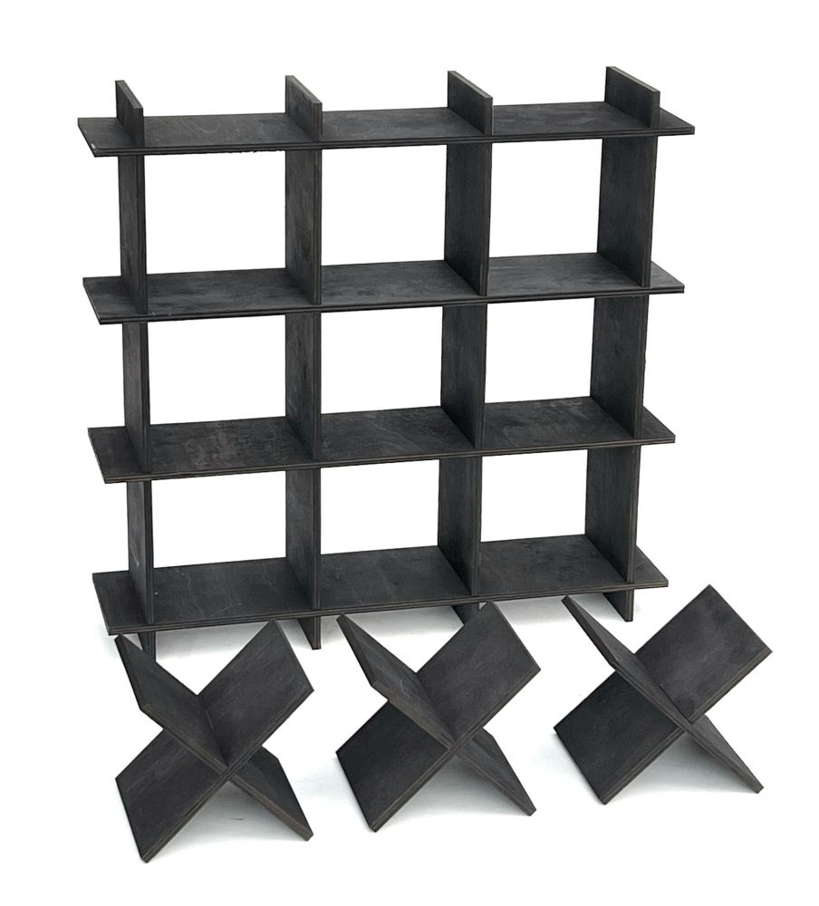 DanDiBo Toilettenpapierhalter Schwarz Holz Tic Tac Toe 96421 Klopapierhalter WC Freistehend Ersatzrollenhalter Papierhalter Rollenhalter