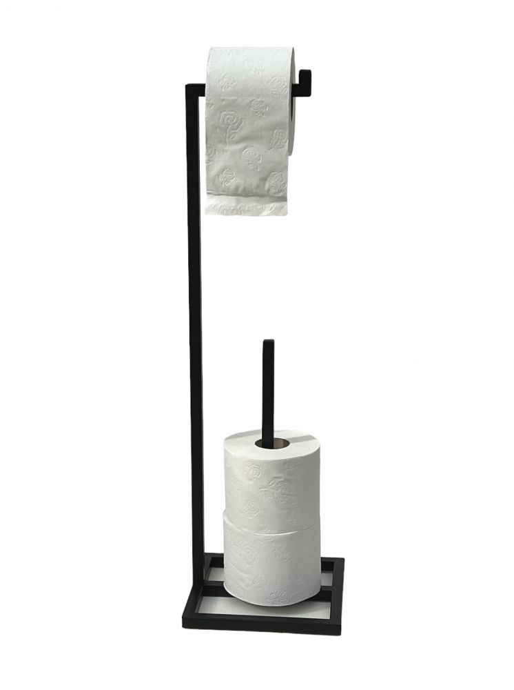 DanDiBo Toilettenpapierhalter Stehend Schwarz Metall 96459 Gäste WC Ständer Klopapierhalter Ersatzrollenhalter Papierhalter Rollenhalter
