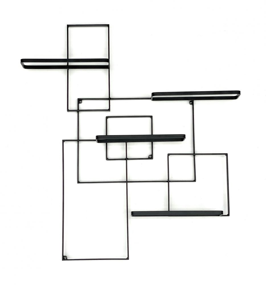 DanDiBo Weinregal Metall Schwarz Black Line Flaschenständer Flaschenregal Flaschenhalter Wandregal