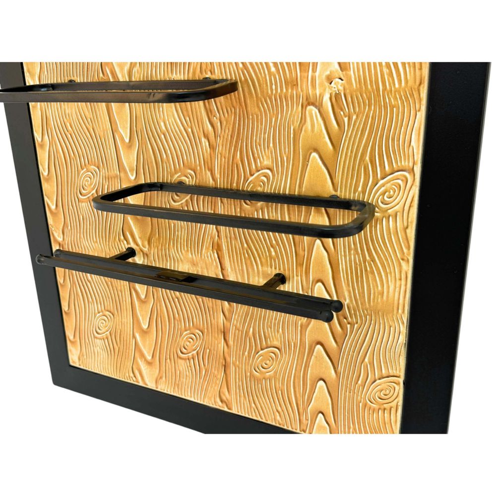 DanDiBo Weinregal Wand Metall Schwarz 4 Flaschen mit Glashalter 96617 Weinhalter Wandregal Modern Flaschenhalter Design Wanddeko