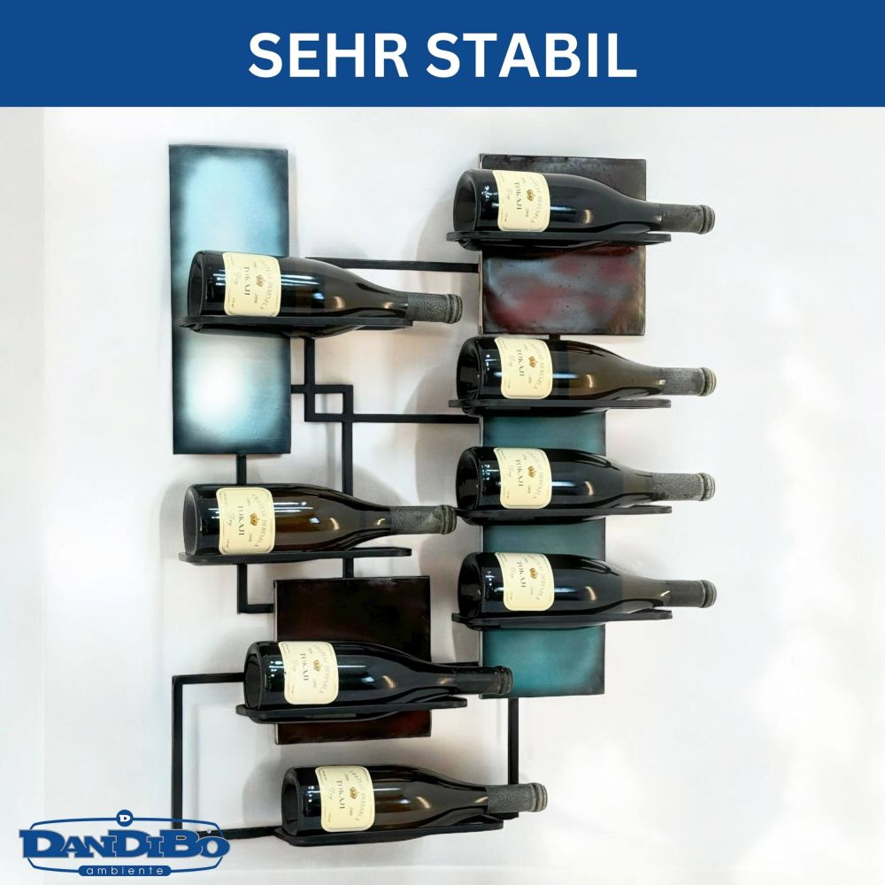 DanDiBo Wine Rack Wall Metal Black 8 Bottles Narrow 96618 Design Bottle Rack Modern Wine Holder