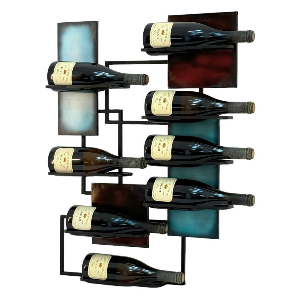 DanDiBo Wine Rack Wall Metal Black 8 Bottles Narrow 96618 Design Bottle Rack Modern Wine Holder