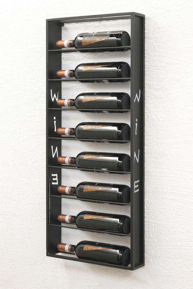 Weinregal Wand Metall Schwarz Sofie Flaschenständer Flaschenregal Flaschenhalter Weinflaschenregal