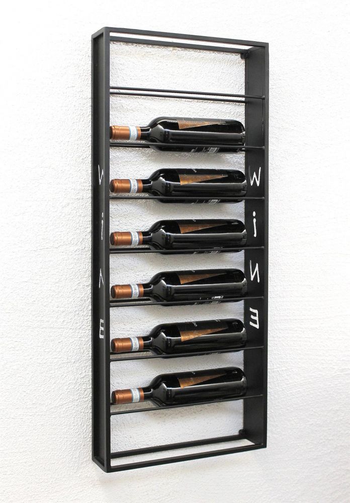 Weinregal Wand Metall Schwarz Sofie Flaschenständer Flaschenregal Flaschenhalter Weinflaschenregal