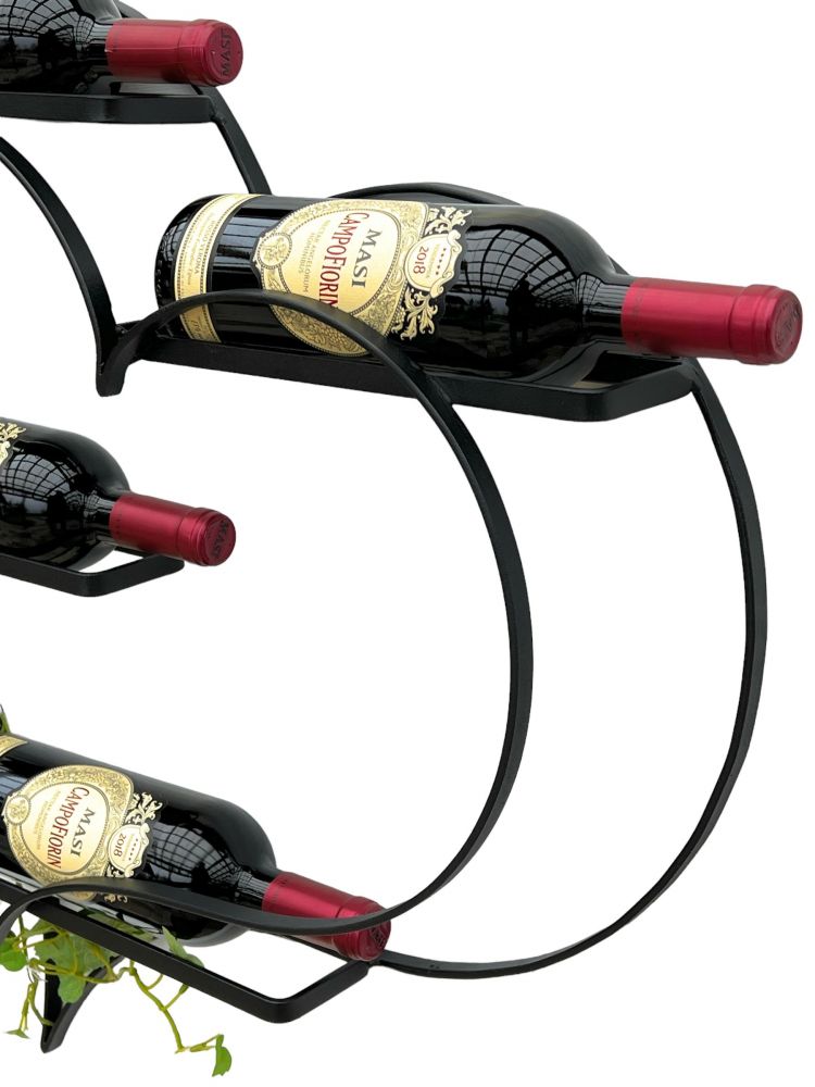 DanDiBo Wine rack Metal Black Heart 96417 Bottle rack for 4 bottles 65 cm Bottle holder Wall Wall shelf