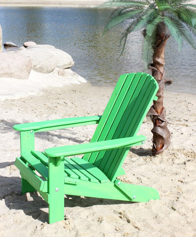 DanDiBo Strandstuhl Sonnenstuhl aus Holz Grün Gartenstuhl klappbar Adirondack Chair Deckchair