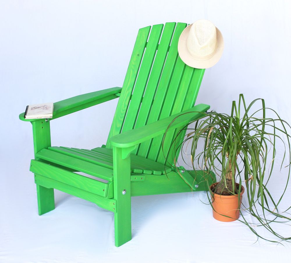 DanDiBo Strandstuhl Sonnenstuhl aus Holz Grün Gartenstuhl klappbar Adirondack Chair Deckchair