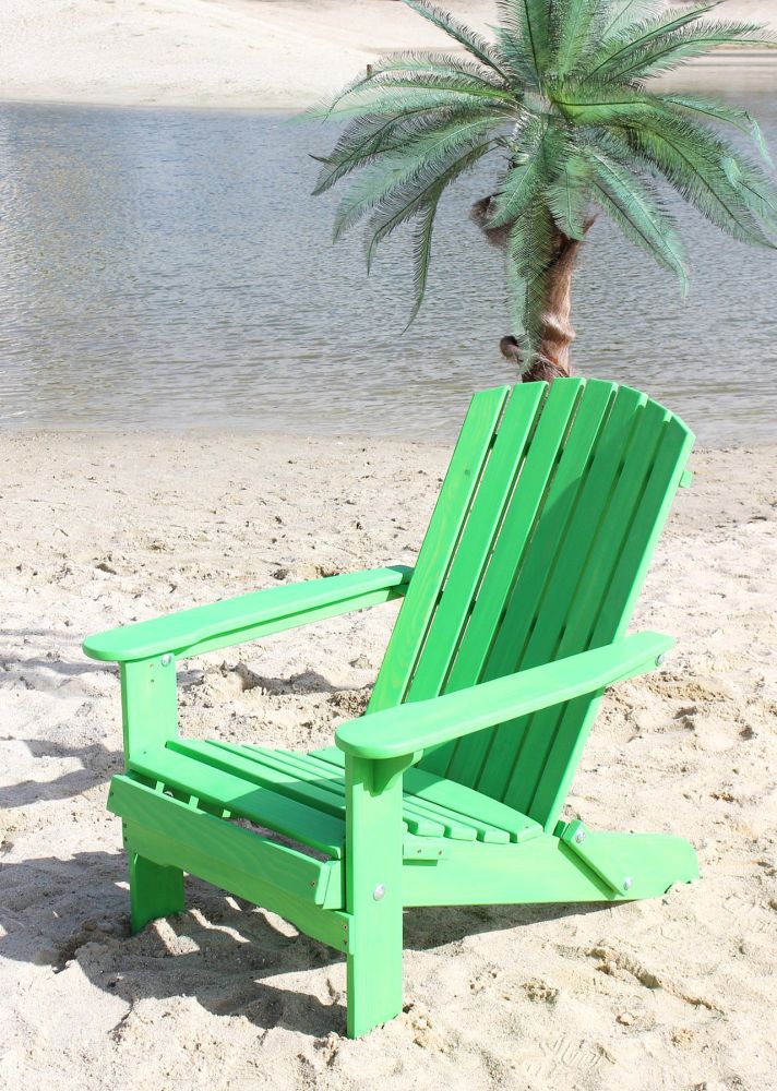 DanDiBo Strandstuhl Sonnenstuhl aus Holz Grün Gartenstuhl klappbar Adirondack Chair Deckchair