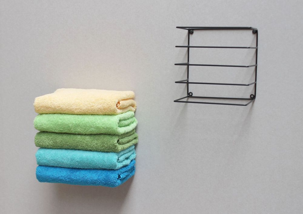 DanDiBo Wall towel rail Wall towel rack for wall mounting Set of 2 20 cm 93821 Invisible Floating wall towel rail Metal Black Modern Design