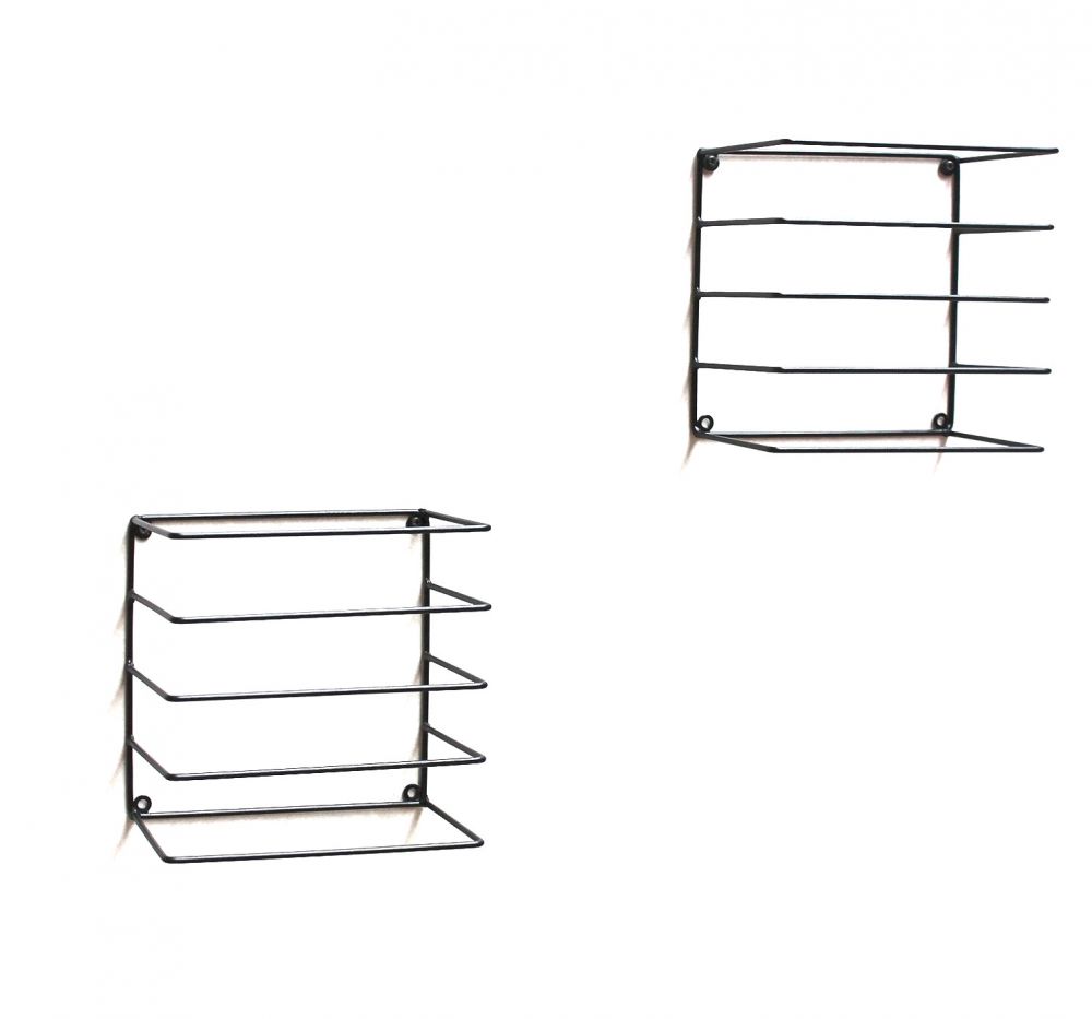 DanDiBo Wall towel rail Wall towel rack for wall mounting Set of 2 20 cm 93821 Invisible Floating wall towel rail Metal Black Modern Design