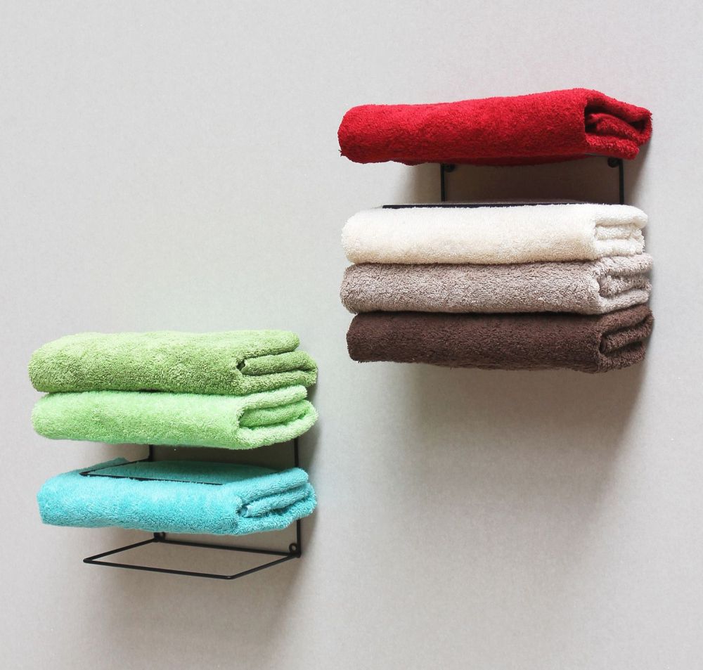 DanDiBo Wall towel rail Wall towel rack for wall mounting Set of 2 20 cm 93821 Invisible Floating wall towel rail Metal Black Modern Design