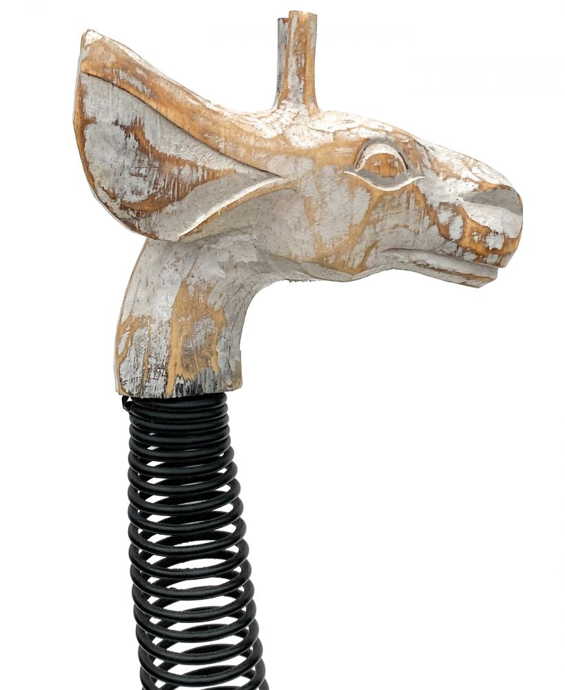 DanDiBo Deko Figur Giraffe Nr.40 Holzskulptur aus Holz Skulptur Beige Hell 68 cm Holzfigur Handgeschnitzt Stehend Tierfigur Schnitzskulptur