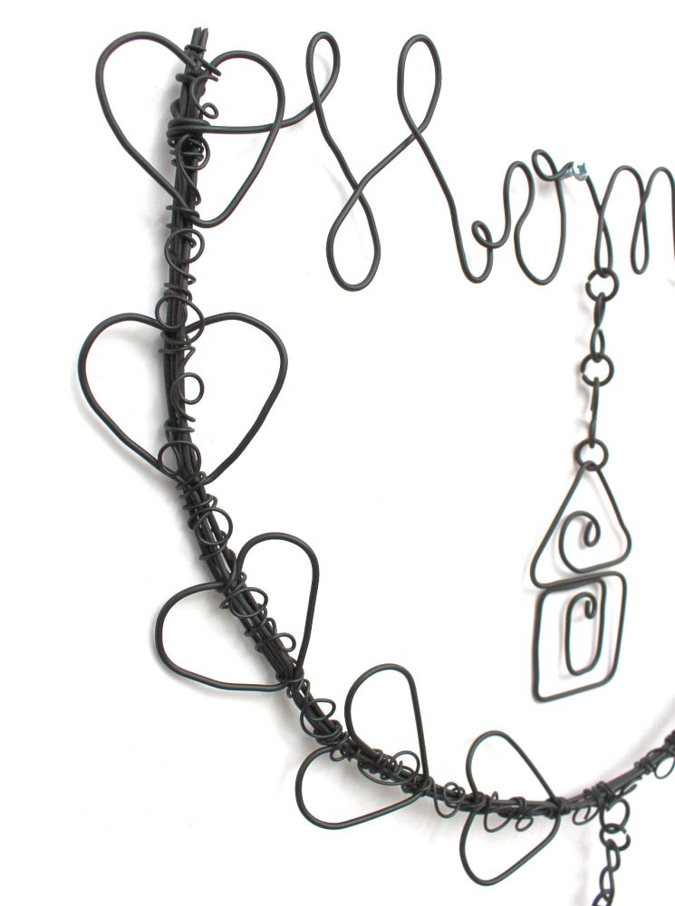 DanDiBo Drahtbild Herz Home Türkranz 3101 Wandkranz Wandbild Drahtschild Wanddekoration Dekoration Metall