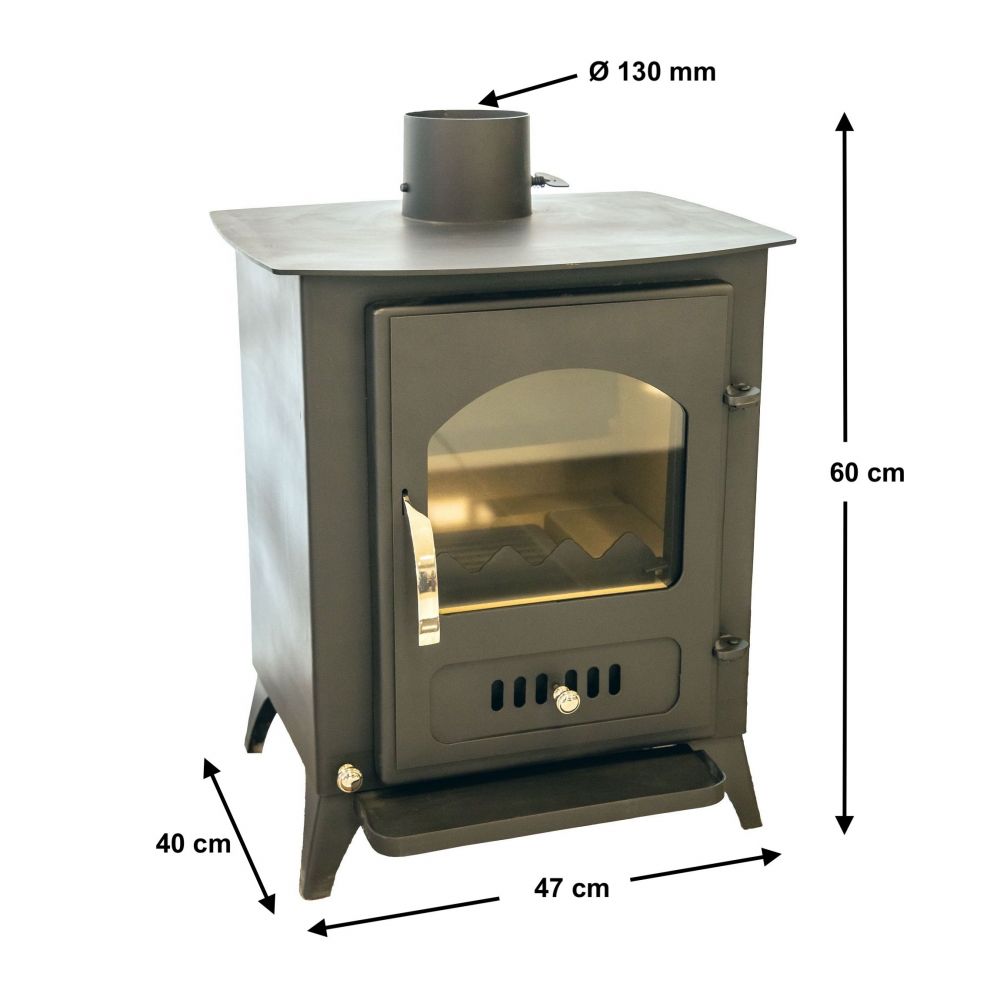 EEK A+ Wood-burning stove Wood Verso 1 wood-burning stove 7.5 kW Fireplace Stove Long-burning stove Workshop stove Swedish stove Cottage stove Heating stove
