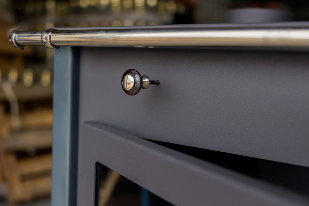 Kaminofen mit Backfach und Herdplatte Pracktik Lux Anthrazit RAL 7016 LINKS Holzofen 9,5 kW Kamin Ofen Dauerbrandofen Werkstattofen Schwedenofen Hüttenofen Heizofen