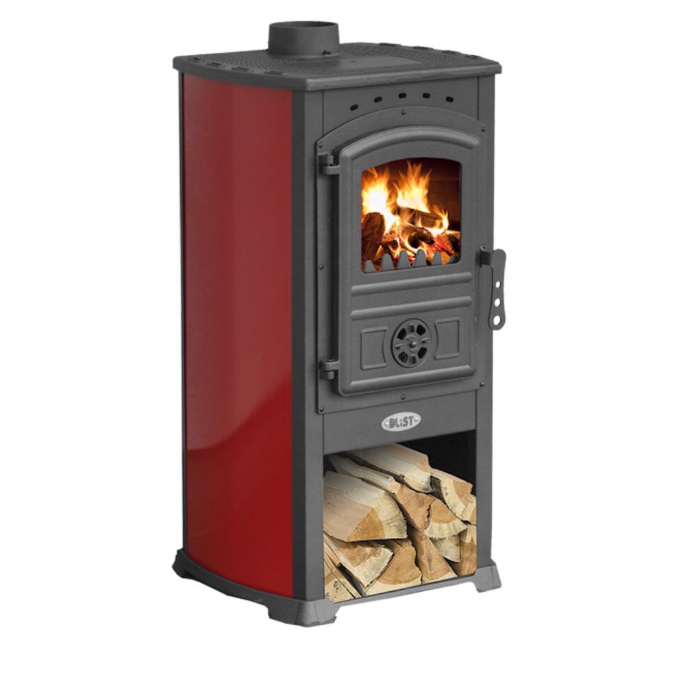 Kaminofen Rot Holzofen 7,2 kW Kamin Zar Ofen Dauerbrandofen Werkstattofen Schwedenofen Hüttenofen Heizofen