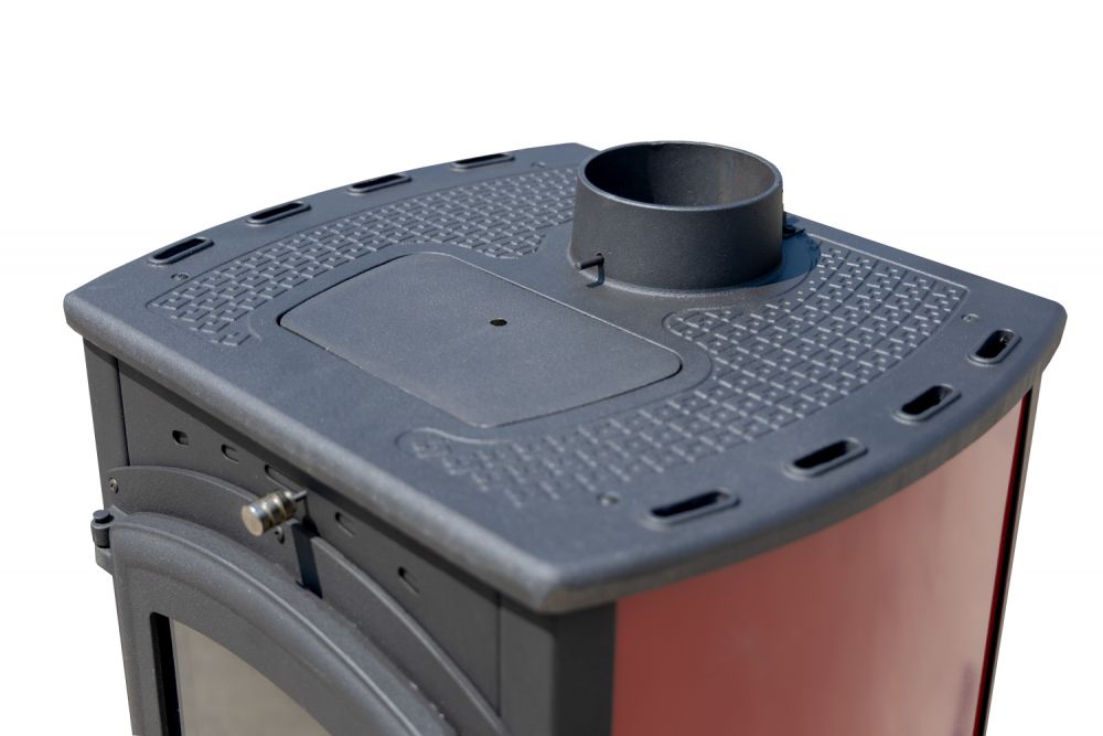 Kaminofen Rot Holzofen 7,2 kW Kamin Zar Ofen Dauerbrandofen Werkstattofen Schwedenofen Hüttenofen Heizofen