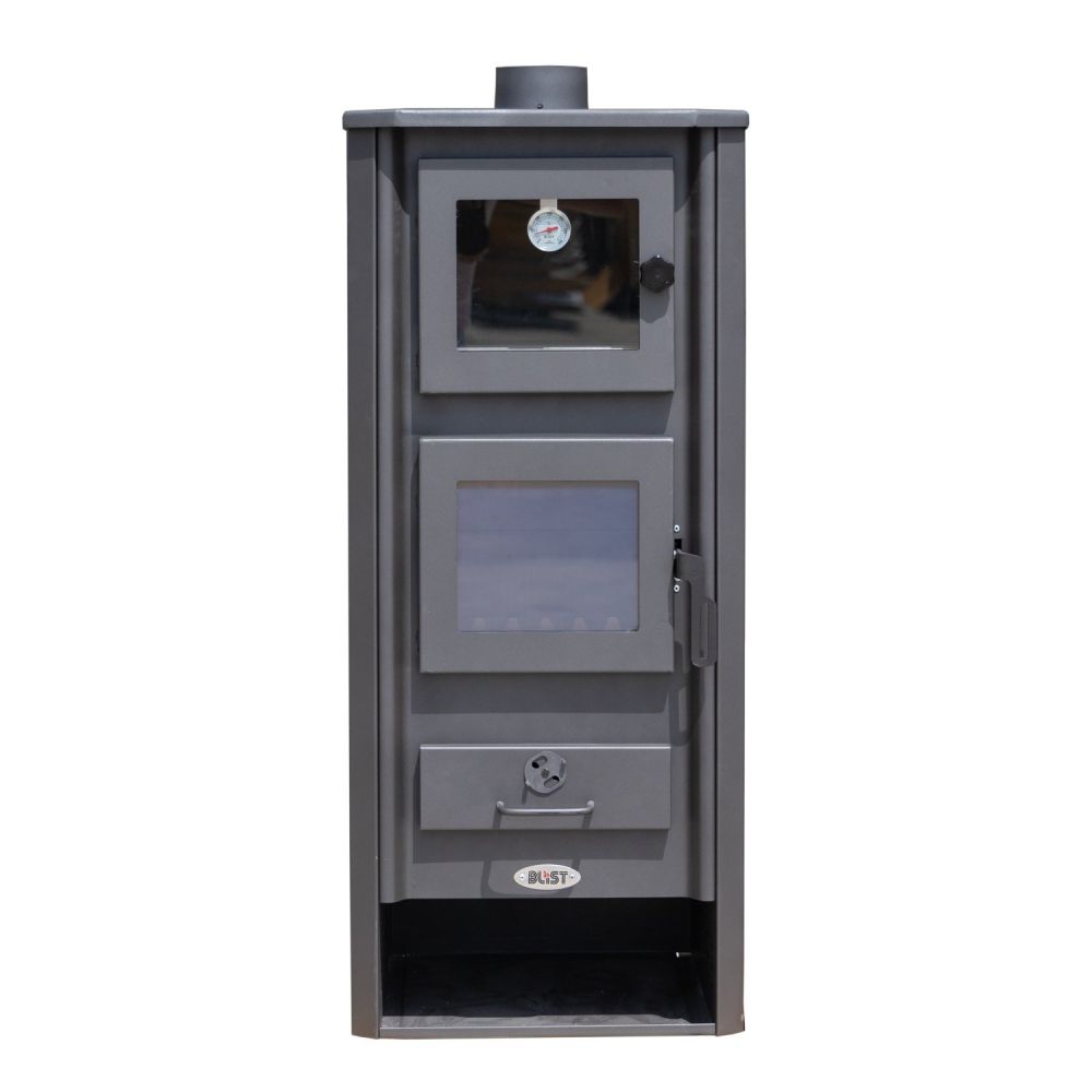 Kaminofen mit Backfach Weiß Holzofen 12,1 kW Kamin Ambasador Ofen Dauerbrandofen Werkstattofen Schwedenofen Hüttenofen Heizofen