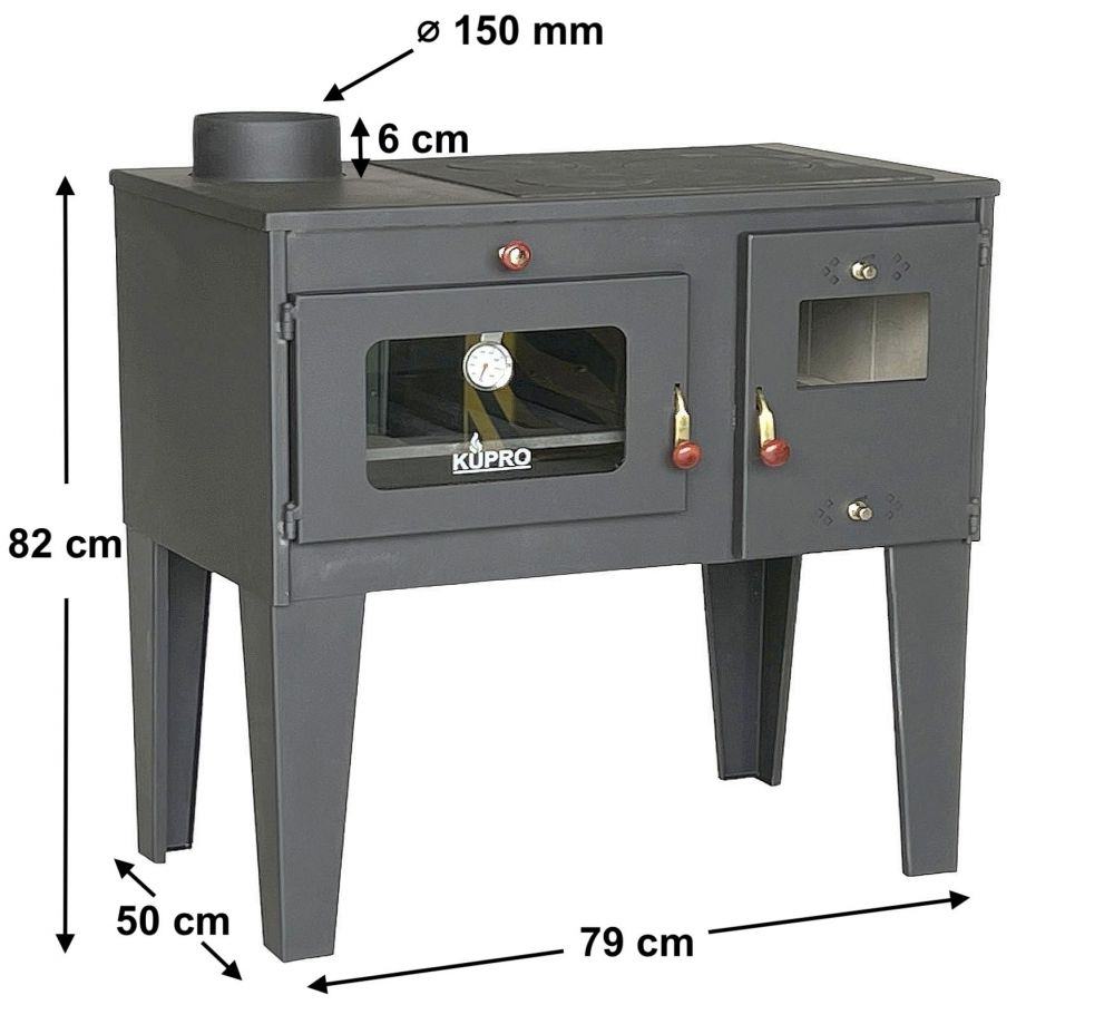 EEK A Wood-burning stove with baking compartment and hob Alegra 93933 6 kW fireplace Multiple occupancy wood-burning stove Oven Wood-burning cooker Kitchen hob Kitchen oven