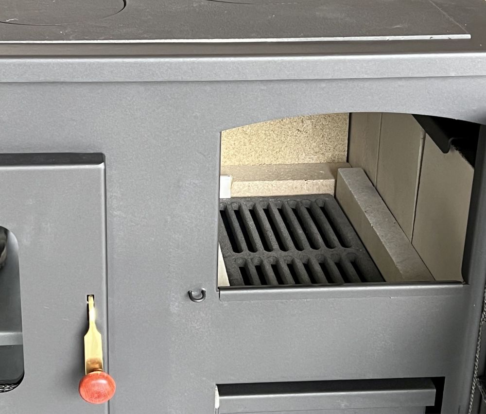 EEK A Wood-burning stove with baking compartment and hob Alegra 93933 6 kW fireplace Multiple occupancy wood-burning stove Oven Wood-burning cooker Kitchen hob Kitchen oven