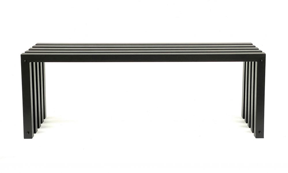DanDiBo Gartenbank Metall Massiv Wetterfest Schwarz 120 cm Sitzbank Modern 96245 Ida Parkbank Eisen