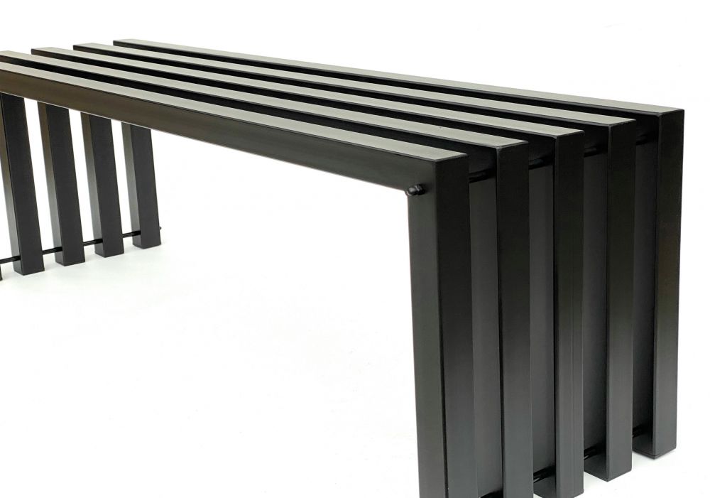 DanDiBo Gartenbank Metall Massiv Wetterfest Schwarz 120 cm Sitzbank Modern 96245 Ida Parkbank Eisen