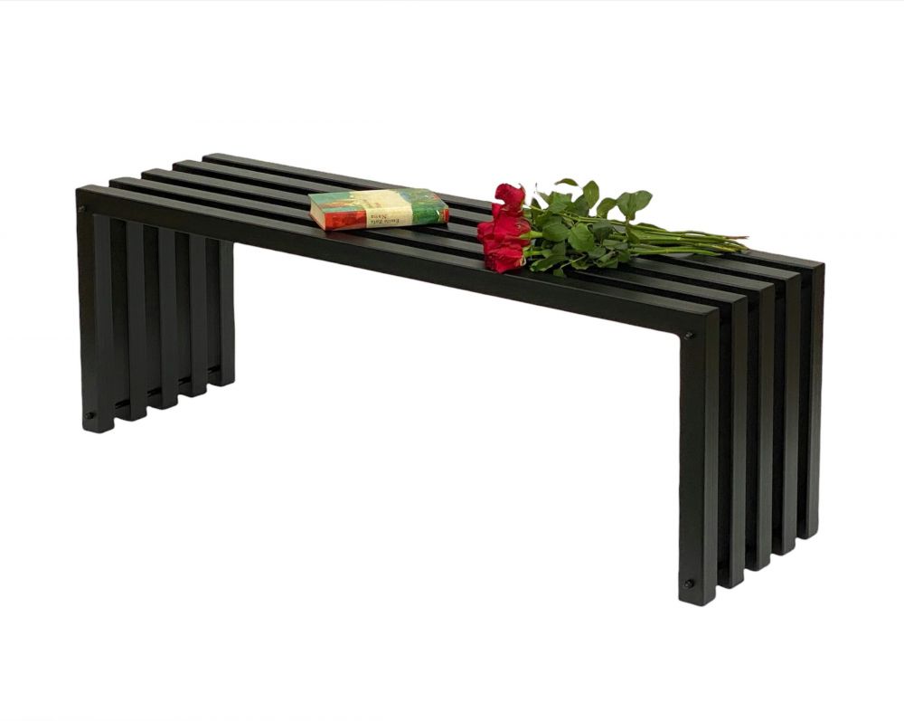 DanDiBo Gartenbank Metall Massiv Wetterfest Schwarz 120 cm Sitzbank Modern 96245 Ida Parkbank Eisen