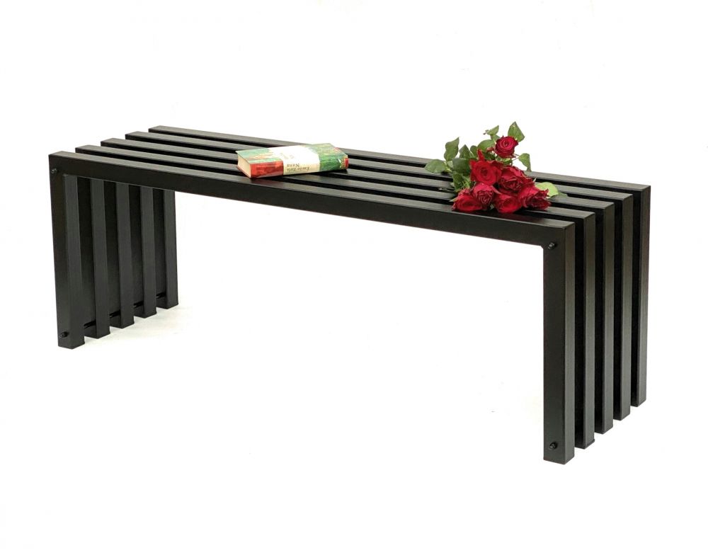 DanDiBo Gartenbank Metall Massiv Wetterfest Schwarz 120 cm Sitzbank Modern 96245 Ida Parkbank Eisen