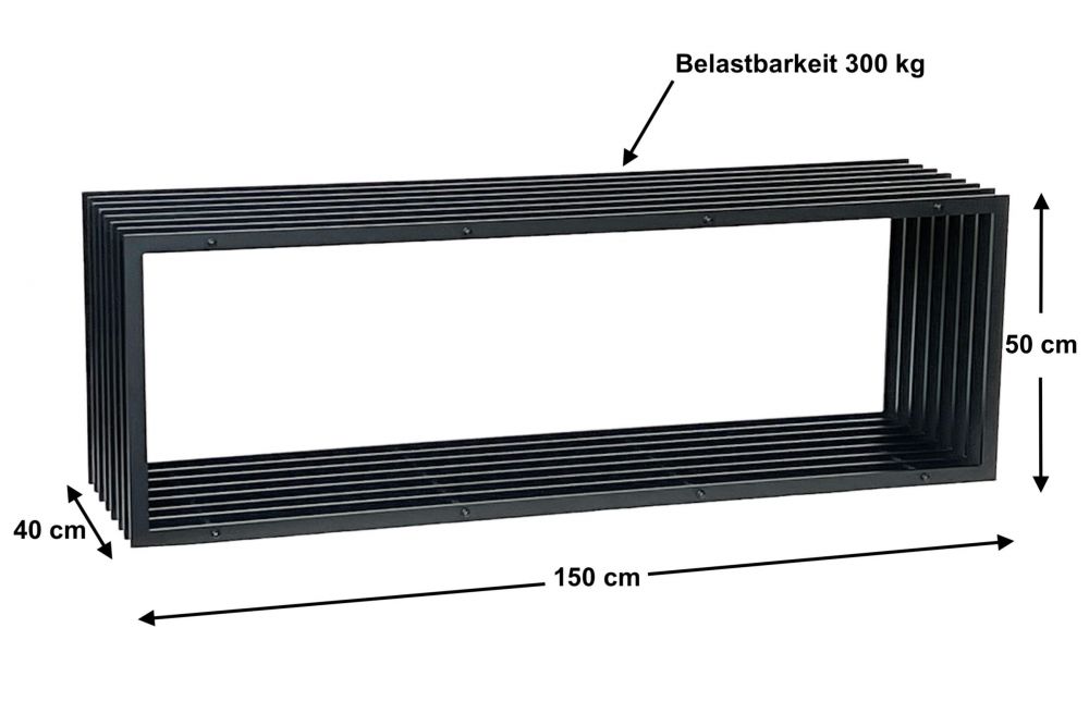 DanDiBo Gartenbank Metall Schwarz Wetterfest Massiv 150 cm Sitzbank Modern 96430 Parkbank Eisen Lamellenbank