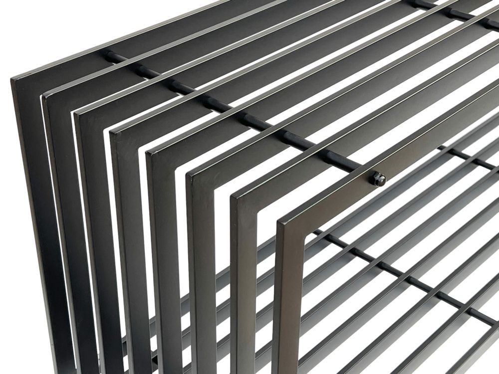 DanDiBo Gartenbank Metall Schwarz Wetterfest Massiv 150 cm Sitzbank Modern 96430 Parkbank Eisen Lamellenbank