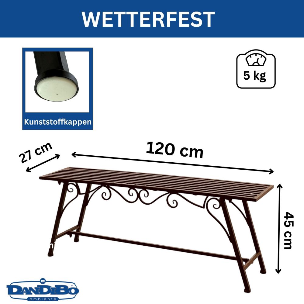 Bench Seat "CUCCIU-XL" B-120cm 077824 Garden bench made from metal Garden furniture