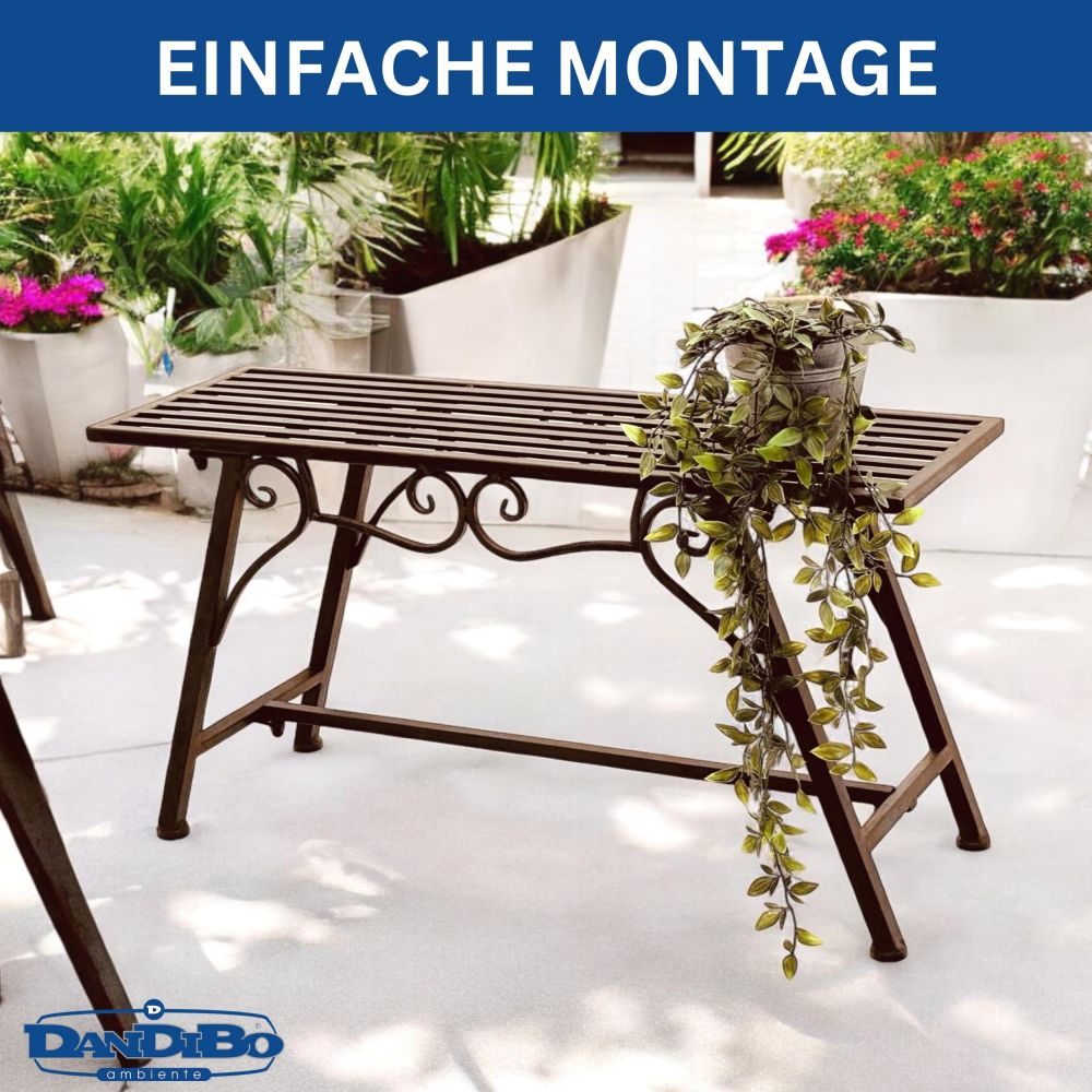 DanDiBo Gartenbank Wetterfest Metall 83 cm Sitzbank mit Ornamenten "Cucciu S" Robuste Eisenbank im Antik-Design Ideal für Garten, Terrasse & Balkon