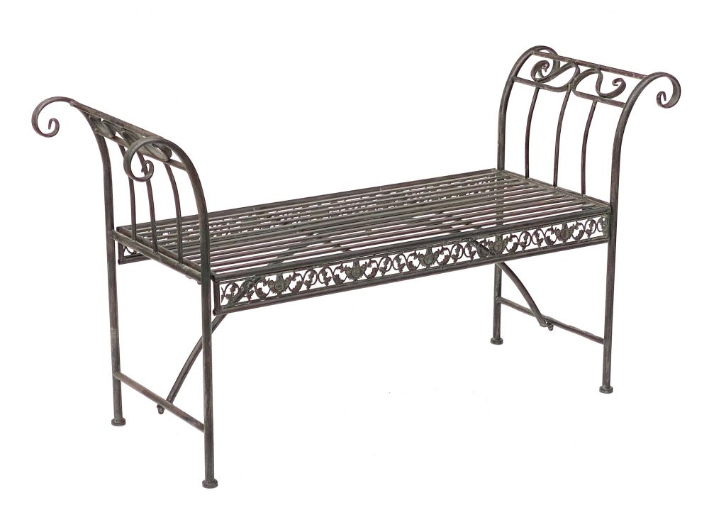 DanDiBo Gartenbank Wetterfest ohne Rückenlehne aus Metall Braun 96001 140 cm Bank Metallbank Sitzbank Garten