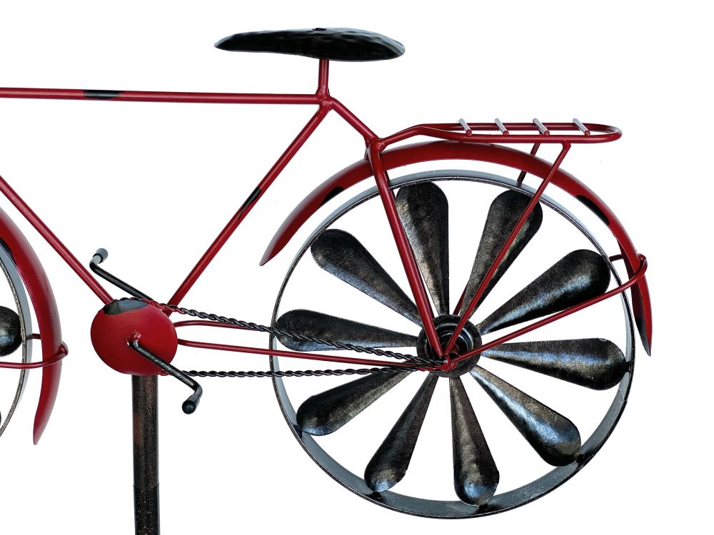 DanDiBo garden plug metal bicycle XL 160 cm red 96100 shabby wind chime wind wheel weatherproof garden decoration garden stick ground plug
