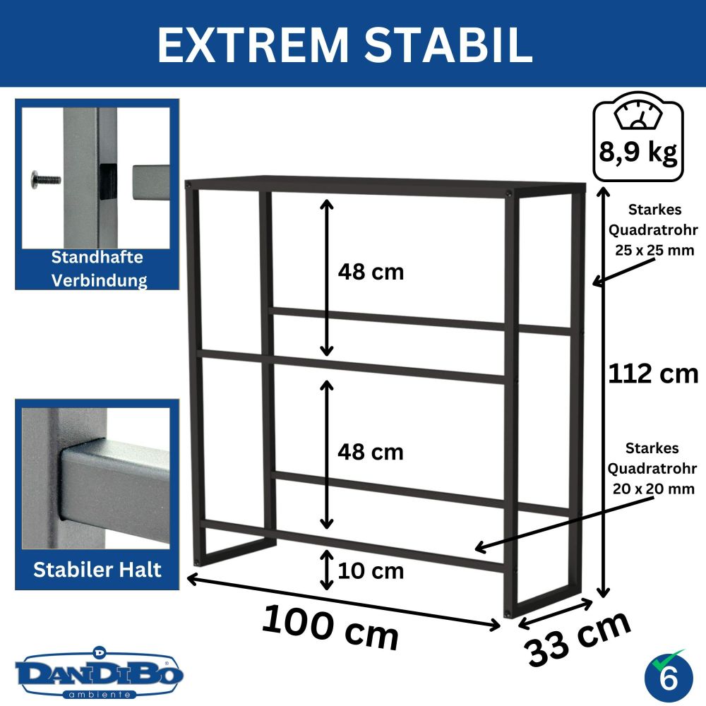 DanDiBo Getränkekistenregal 6 Kisten mit Ablage Metall Stabil 96435 100 cm Getränkekistenhalter Getränkekistenständer