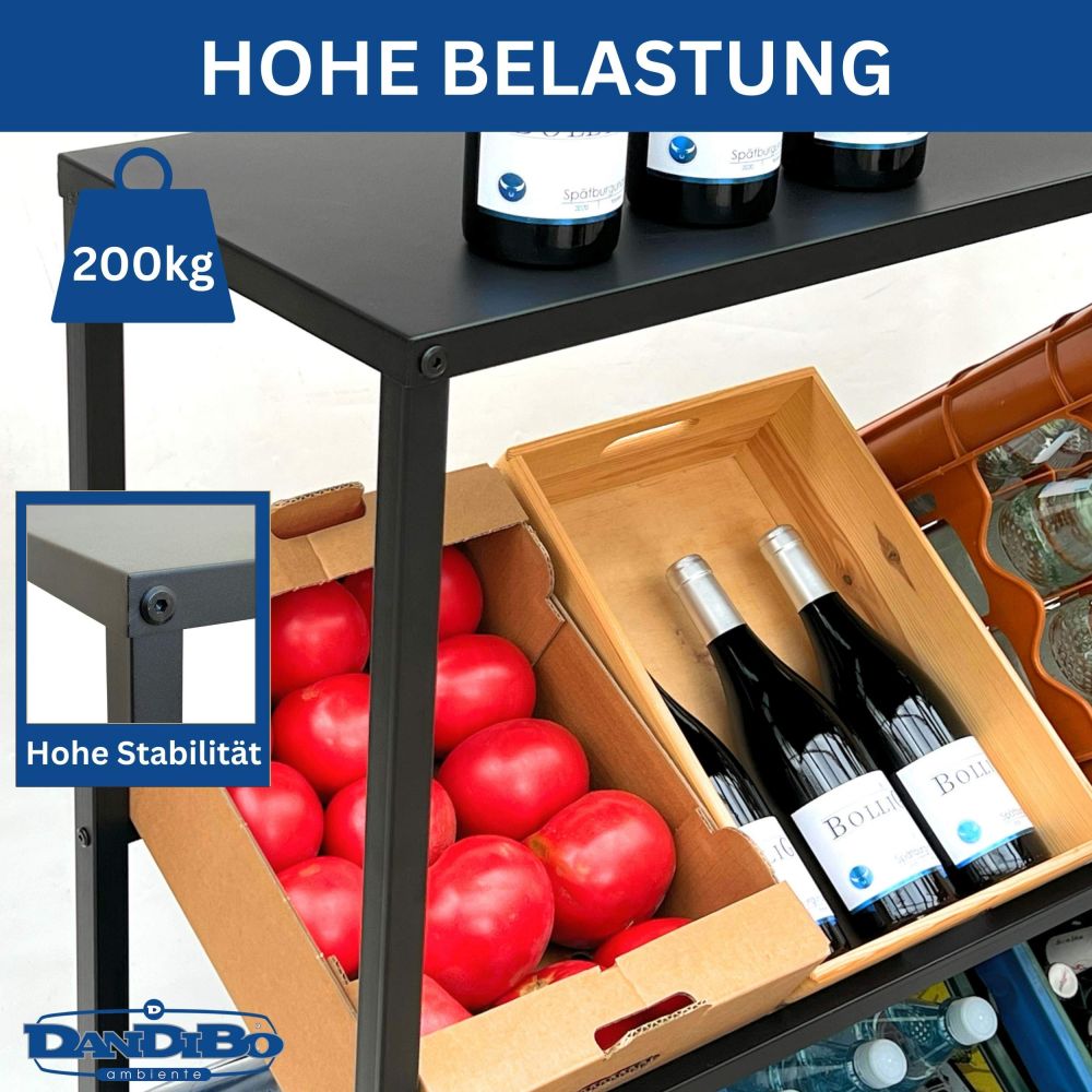 DanDiBo Getränkekistenregal 6 Kisten mit Ablage Metall Stabil 96435 100 cm Getränkekistenhalter Getränkekistenständer