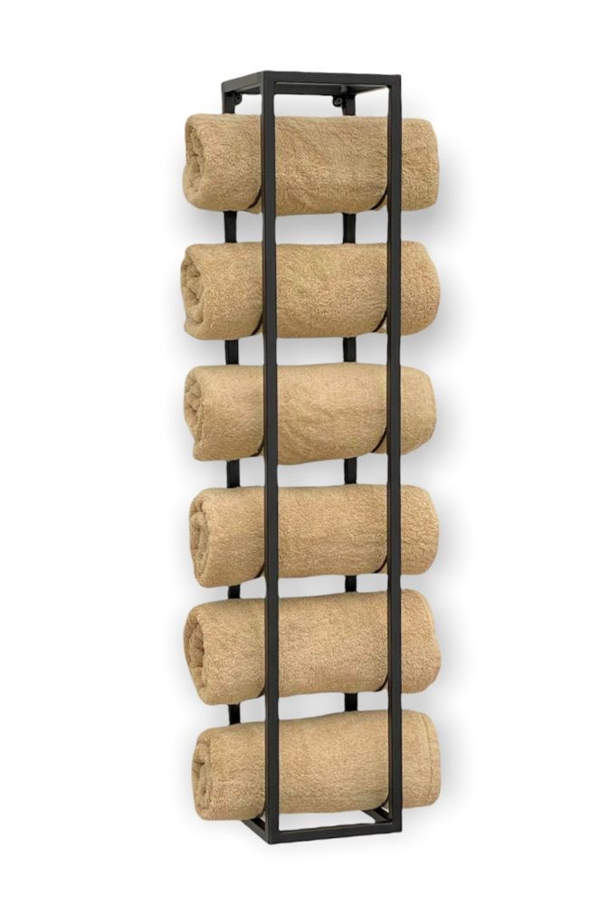 DanDiBo Handtuchhalter Bad Wand Metall Schwarz 96243 Modern Handtuchregal Wandmontage Wandhandtuchhalter Badezimmer