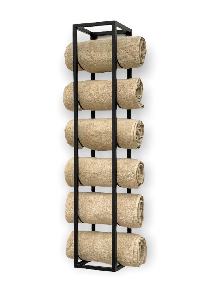 DanDiBo Handtuchhalter Bad Wand Metall Schwarz 96243 Modern Handtuchregal Wandmontage Wandhandtuchhalter Badezimmer