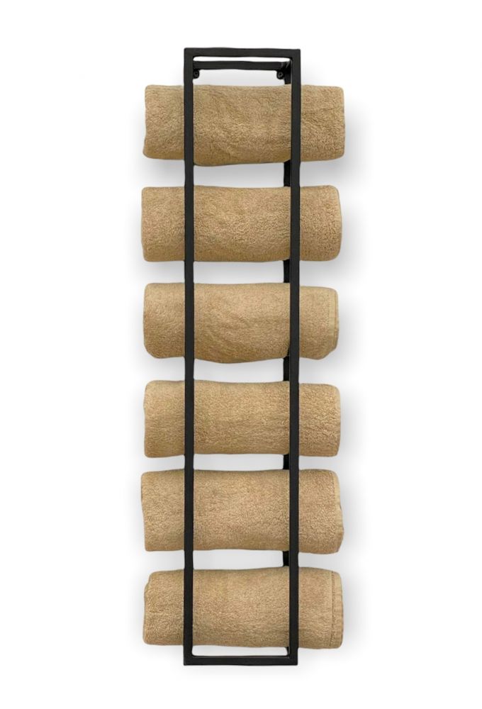 DanDiBo Handtuchhalter Bad Wand Metall Schwarz 96243 Modern Handtuchregal Wandmontage Wandhandtuchhalter Badezimmer