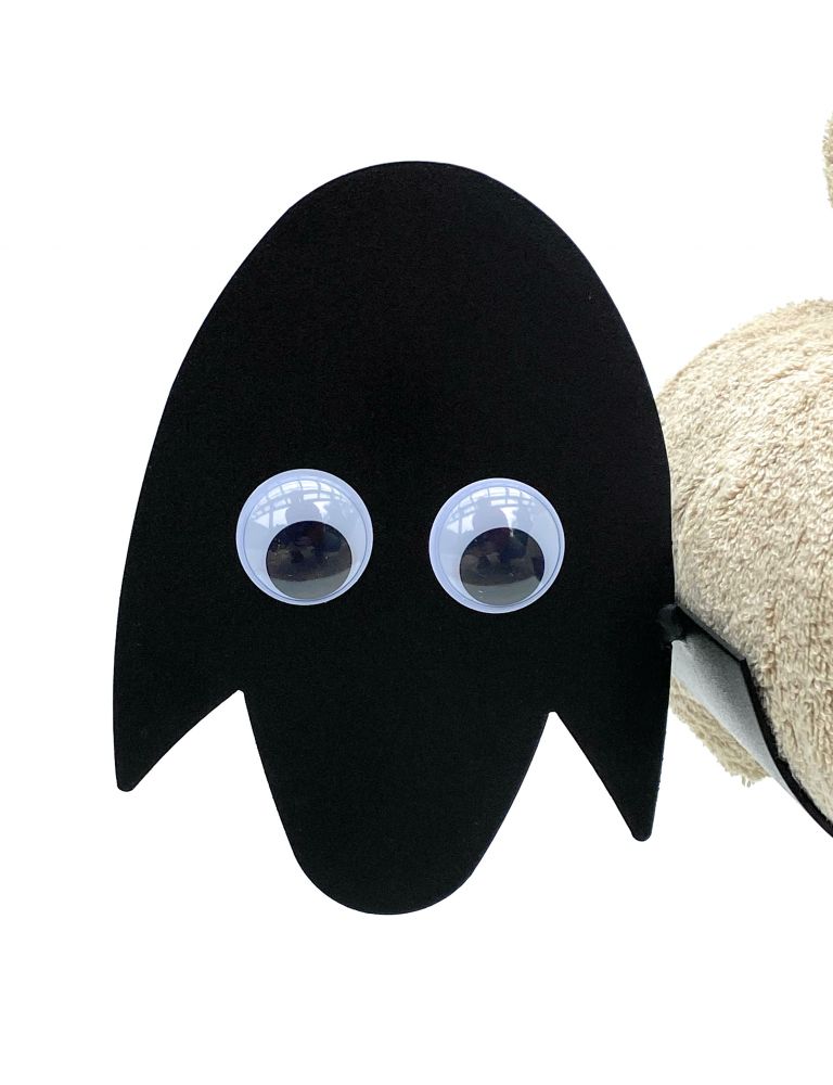 DanDiBo Handtuchhalter Schwarz Metall Schaf mit Wackelaugen WC Handtuchregal Gäste Bad Gästehandtuchhalter