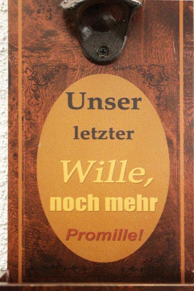 Flaschenöffner mit Kronkorkenbehälter 5093 Bieröffner 32cm Wandflaschenöffner Öffner