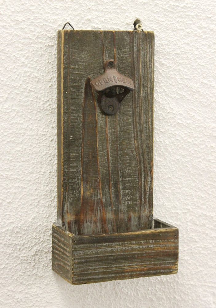 Bottle opener with crown cork container Beer opener 32 cm Wall-mounted bottle opener Opener / Product type: 5094