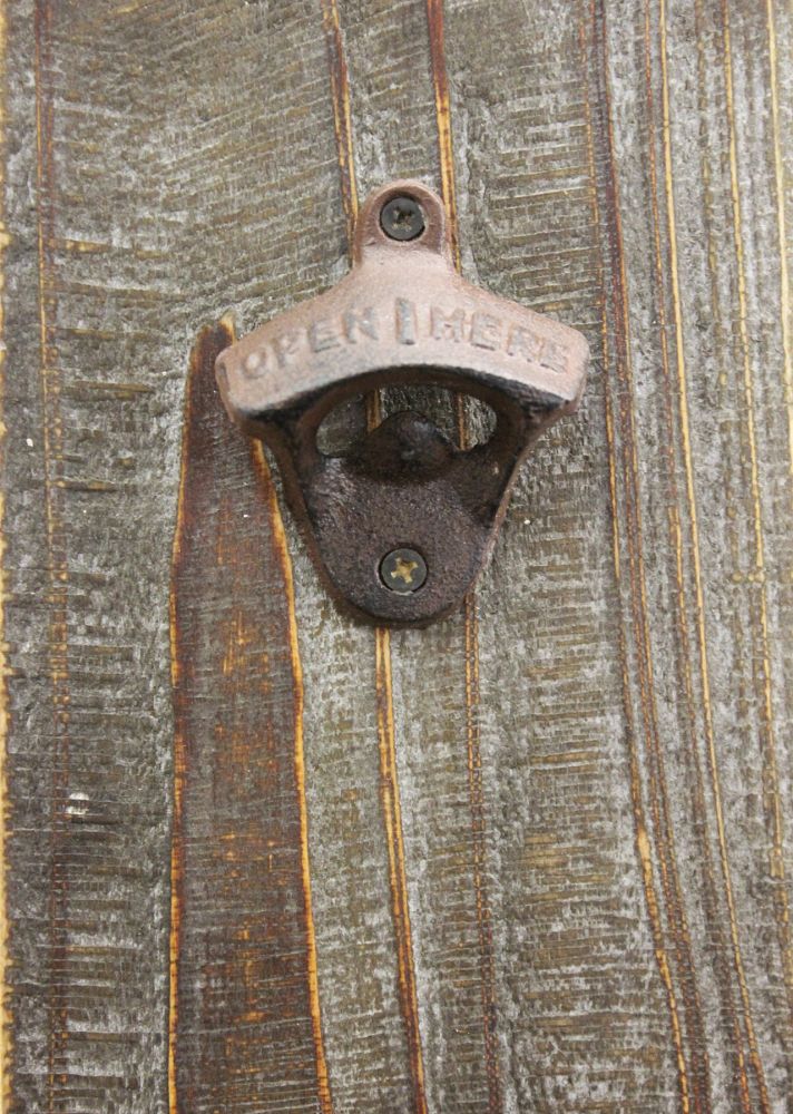 Bottle opener with crown cork container Beer opener 32 cm Wall-mounted bottle opener Opener / Product type: 5094